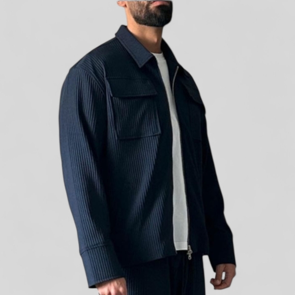 French Streetwear BENKLARK Off-Court Plisse Minimalist Jacket Pleat Basketball - Picture 1 of 10